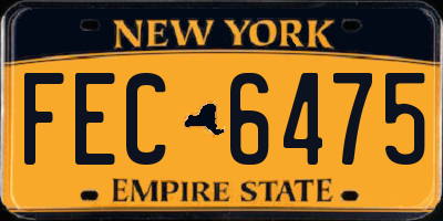 NY license plate FEC6475