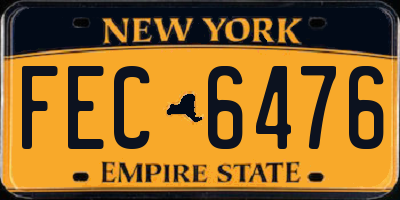 NY license plate FEC6476
