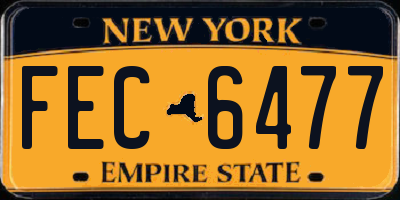 NY license plate FEC6477