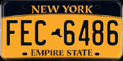 NY license plate FEC6486