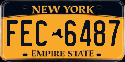 NY license plate FEC6487