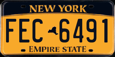 NY license plate FEC6491