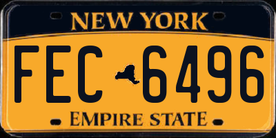 NY license plate FEC6496