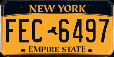NY license plate FEC6497