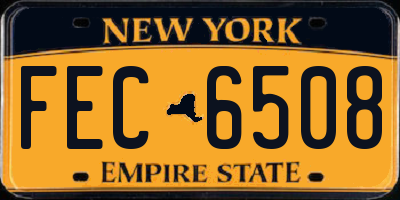 NY license plate FEC6508