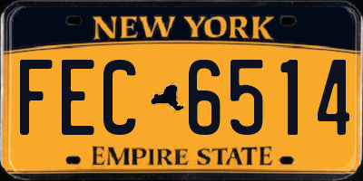 NY license plate FEC6514