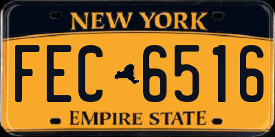 NY license plate FEC6516