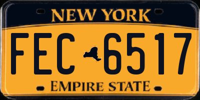 NY license plate FEC6517