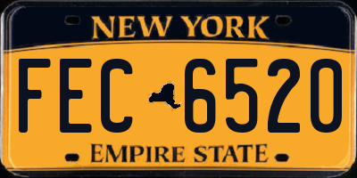 NY license plate FEC6520