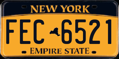 NY license plate FEC6521