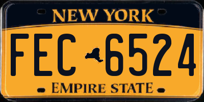 NY license plate FEC6524