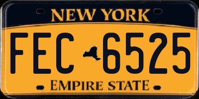 NY license plate FEC6525
