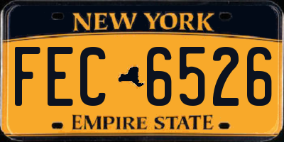 NY license plate FEC6526