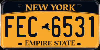 NY license plate FEC6531