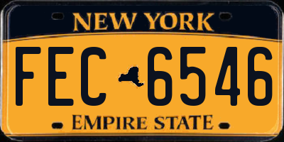 NY license plate FEC6546