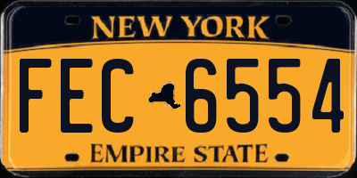 NY license plate FEC6554
