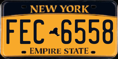 NY license plate FEC6558