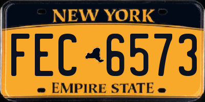 NY license plate FEC6573