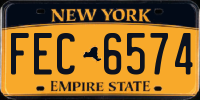 NY license plate FEC6574