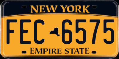 NY license plate FEC6575