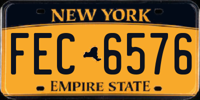 NY license plate FEC6576