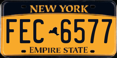 NY license plate FEC6577