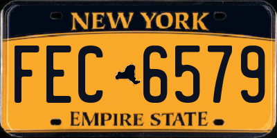 NY license plate FEC6579