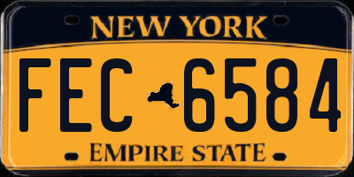 NY license plate FEC6584