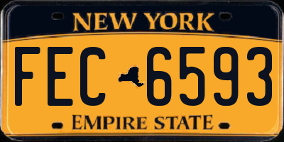 NY license plate FEC6593