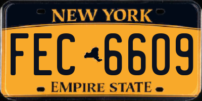 NY license plate FEC6609