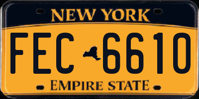 NY license plate FEC6610