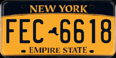 NY license plate FEC6618