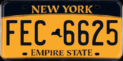 NY license plate FEC6625