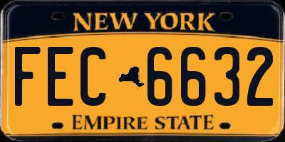 NY license plate FEC6632