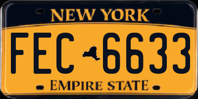 NY license plate FEC6633