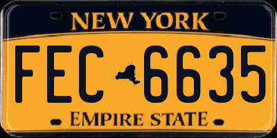 NY license plate FEC6635