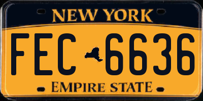 NY license plate FEC6636