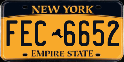 NY license plate FEC6652