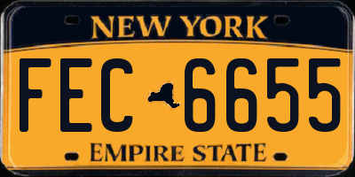NY license plate FEC6655