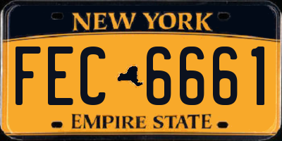NY license plate FEC6661