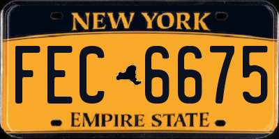 NY license plate FEC6675