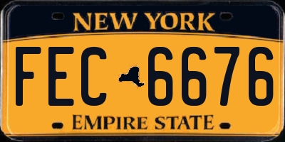 NY license plate FEC6676