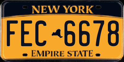NY license plate FEC6678
