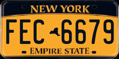 NY license plate FEC6679