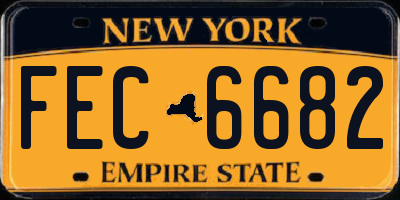 NY license plate FEC6682