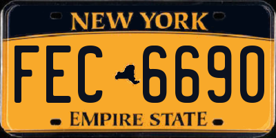 NY license plate FEC6690