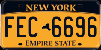 NY license plate FEC6696