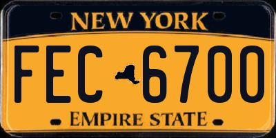 NY license plate FEC6700