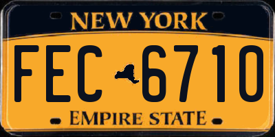 NY license plate FEC6710