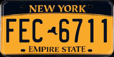 NY license plate FEC6711